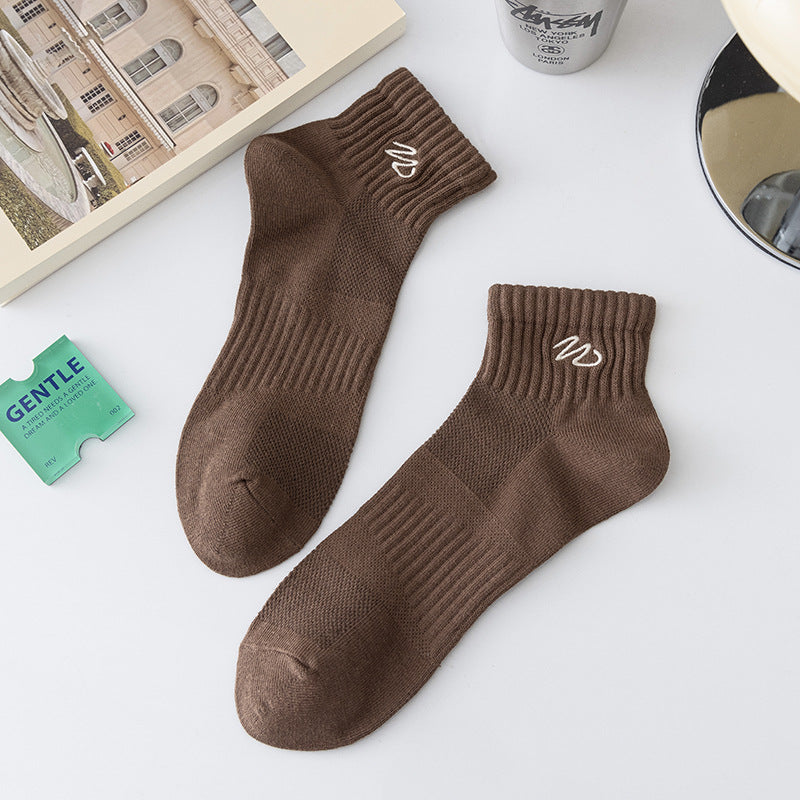 Mens Mid-Tube Sports Mesh Socks - Mixed Color (5 Pairs)