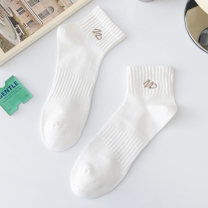 Mens Mid-Tube Sports Mesh Socks - Mixed Color (5 Pairs)
