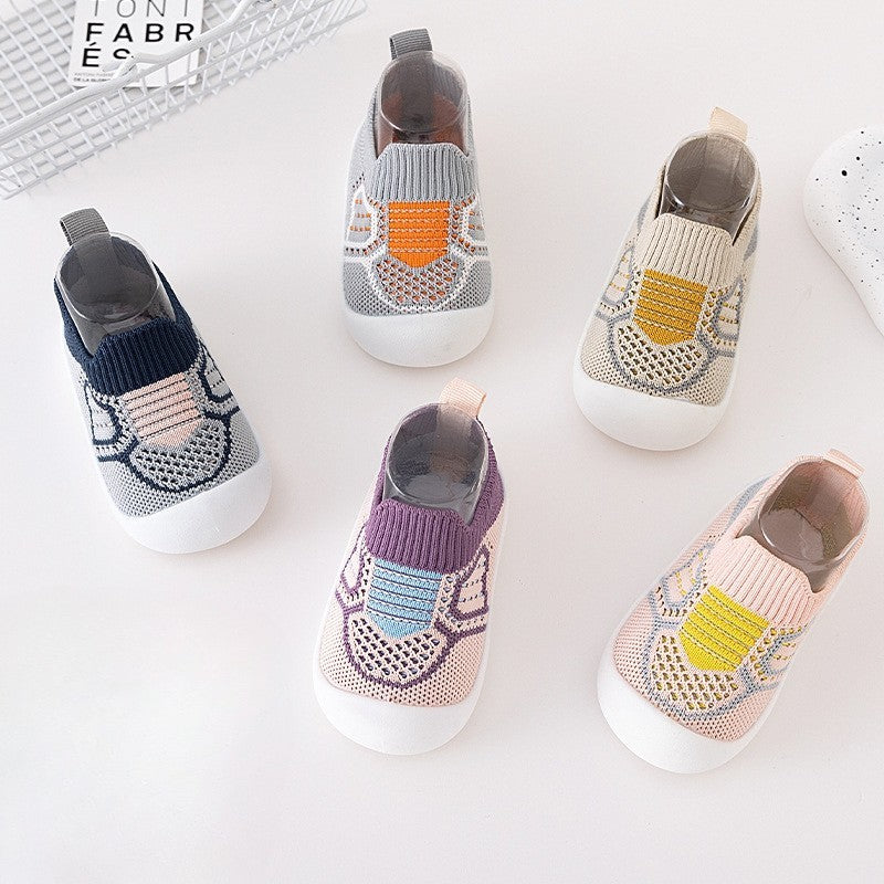 Breathable Soft Bottom Kids Slip-on Casual Shoe - Gray
