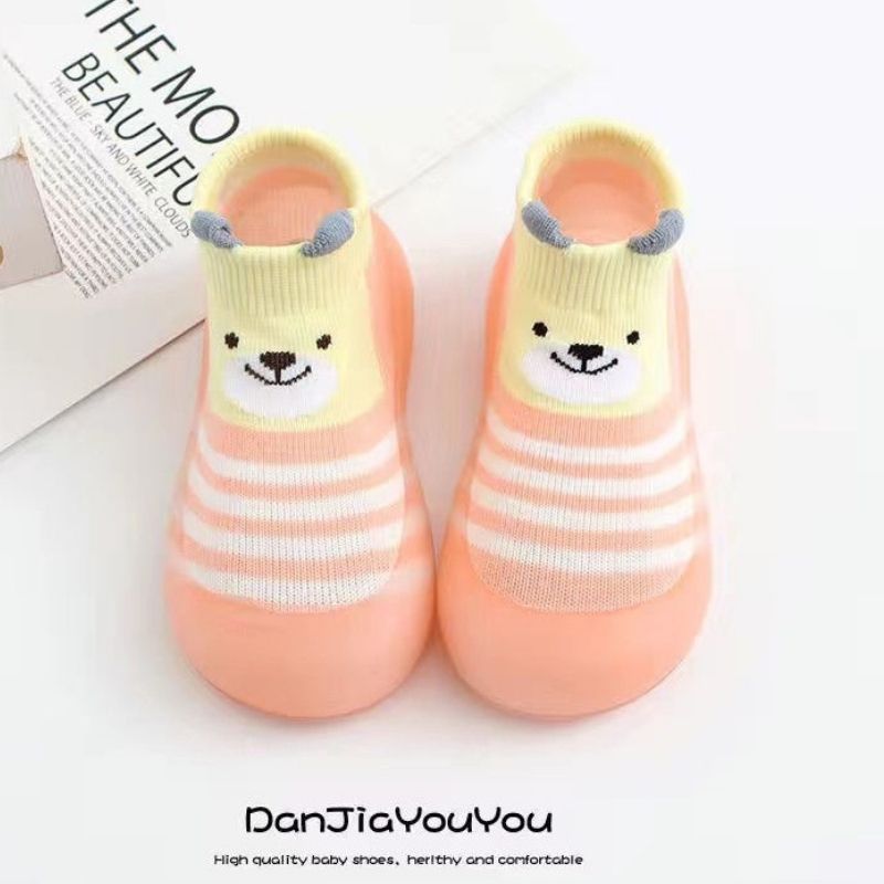 Anti-slip Soft Toddlers Cartoon Sock Shoe - Pink