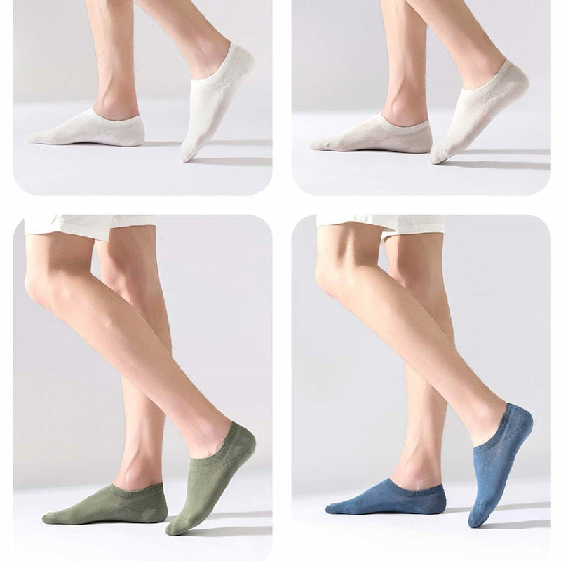 Antibacterial Soft Cotton Short Socks - Mixed Color (5 Pair)