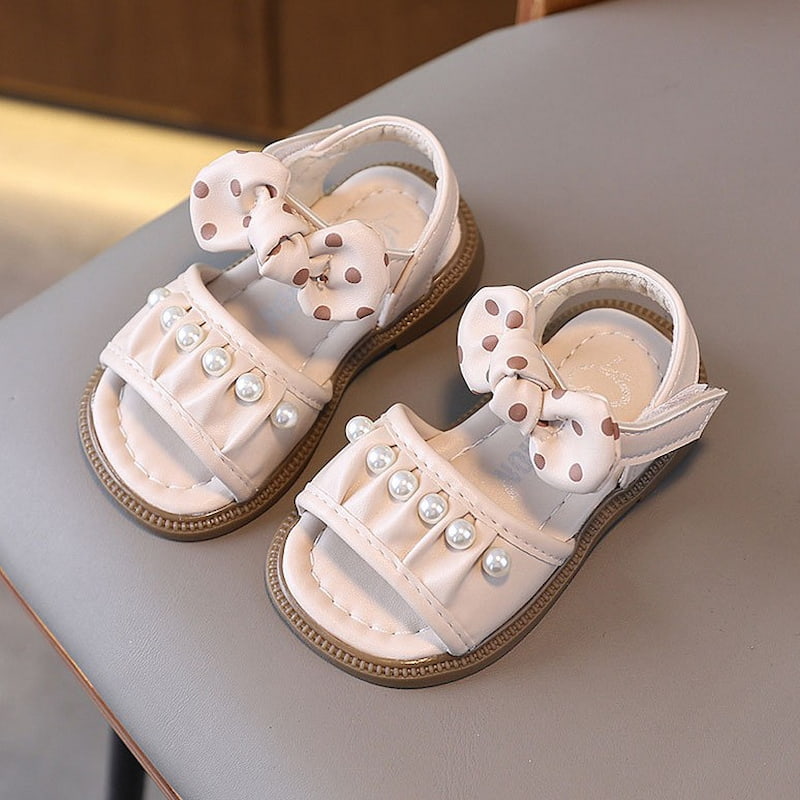 Autumn Trend Pearl Work Girl Kids Sandal - Beige