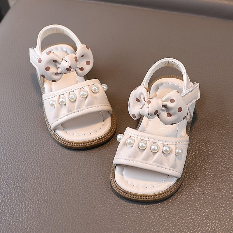 Autumn Trend Pearl Work Girl Kids Sandal - Beige