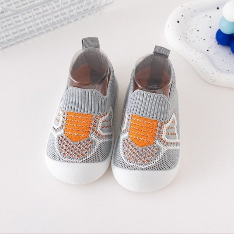 Breathable Soft Bottom Kids Slip-on Casual Shoe - Gray