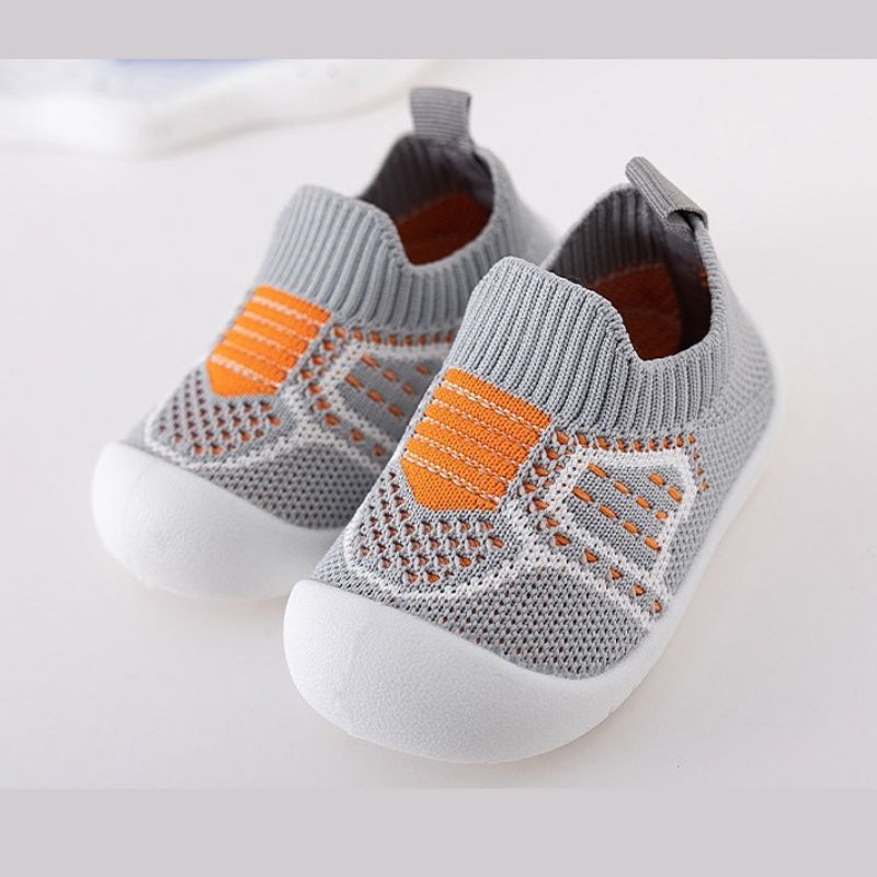 Breathable Soft Bottom Kids Slip-on Casual Shoe - Gray