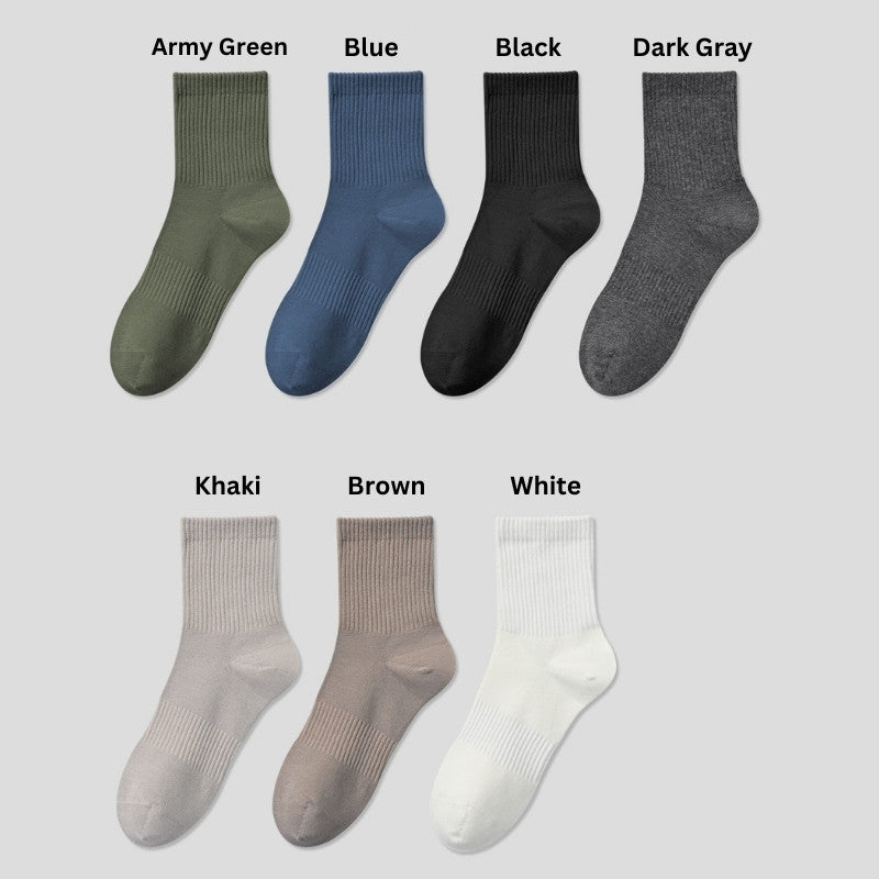 Mans Pure Cotton Soft Long Socks - Mixed Color (5 Pair)