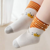 Spring Style Soft Cotton Toddlers Cartoon Socks - Mixed Color (5 Pair)