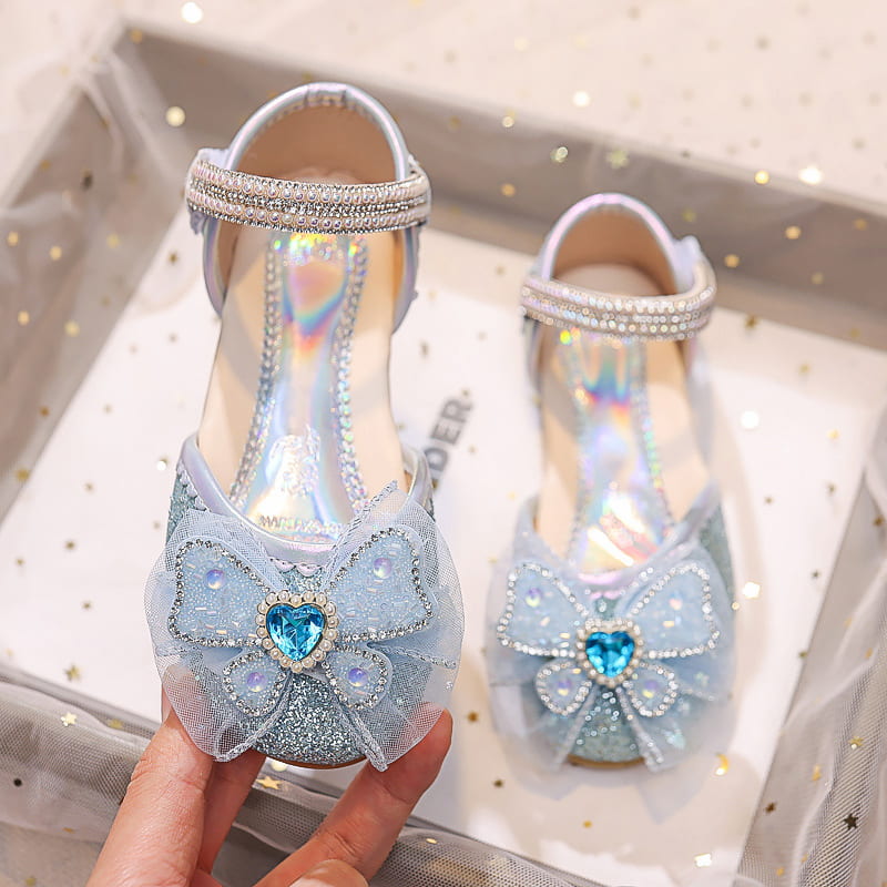 Spring Trend Crystal Bow Soft Girls Sandal - Blue