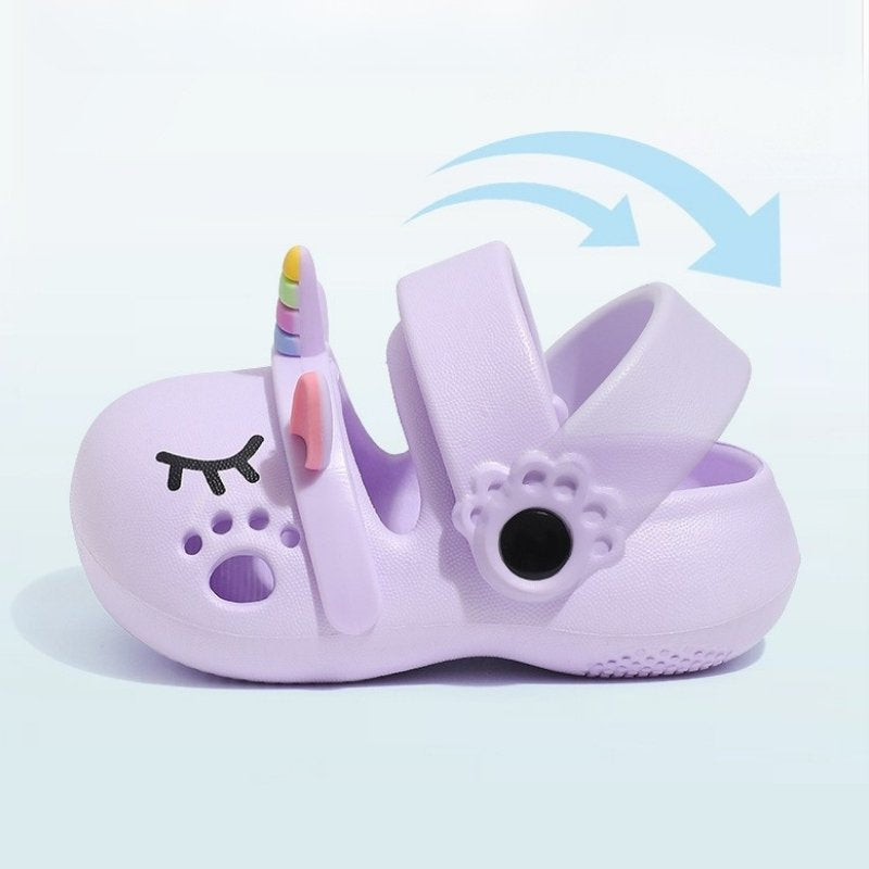 Unicorn Non-slip Soft Kids Cartoon Clog Shoe - Purple