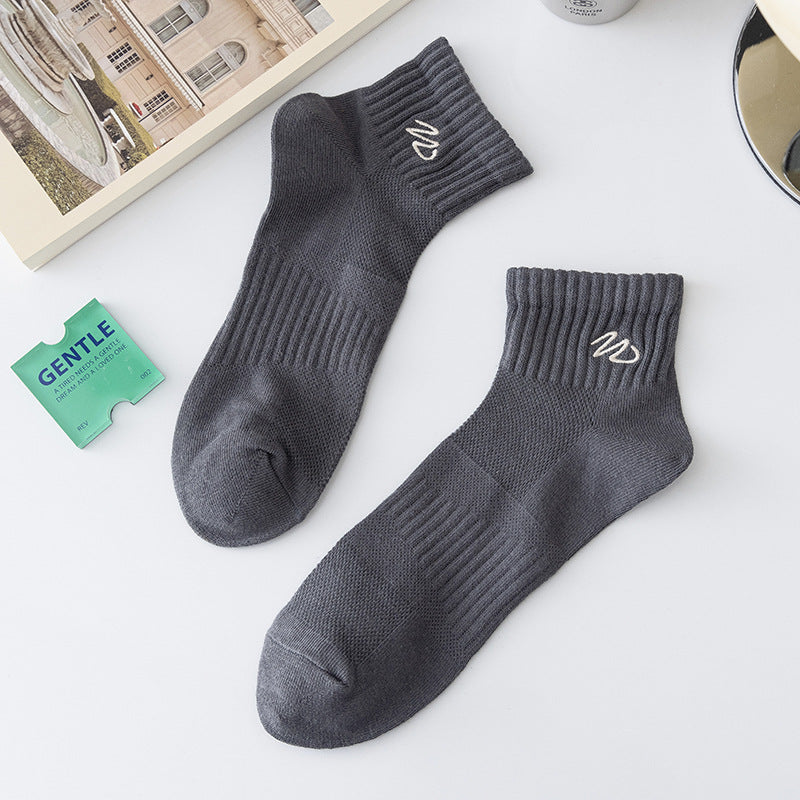 Mens Mid-Tube Sports Mesh Socks - Mixed Color (5 Pairs)