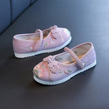 Ancient Chinese Style Girl Kids Ethnic Shoe - Purple