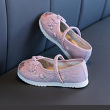 Ancient Chinese Style Girl Kids Ethnic Shoe - Purple