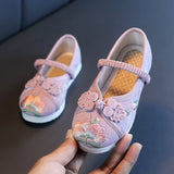 Ancient Chinese Style Girl Kids Ethnic Shoe - Purple