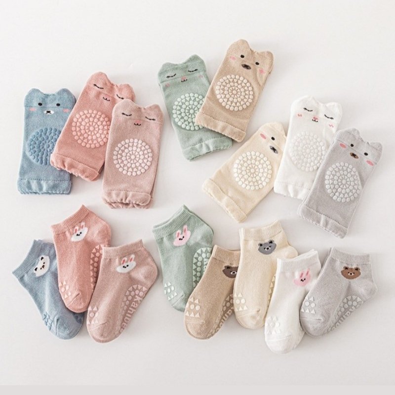 Anti-slip Soft 1.5 Year Baby Floor Socks Set - Mixed Color (5 Pair)
