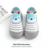Anti-slip Soft Toddlers Cartoon Sock Shoe - Gray