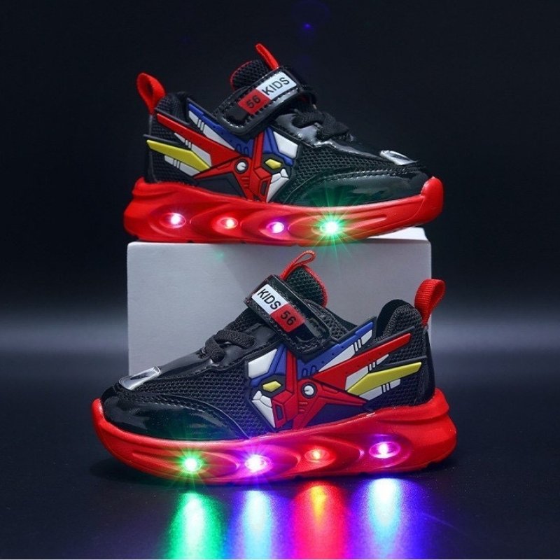 Autumn Trend Light-up Toddlers Casual Shoe - Black Red