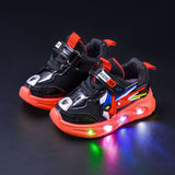 Autumn Trend Light-up Toddlers Casual Shoe - Black Red