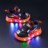 Autumn Trend Light-up Toddlers Casual Shoe - Black Red
