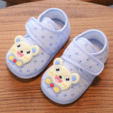 Breathable Soft Tie Bear Newborn Baby Shoe - Blue