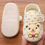 Breathable Soft Tie Bear Newborn Baby Shoe - Yellow