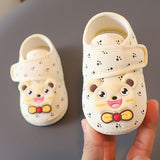 Breathable Soft Tie Bear Newborn Baby Shoe - Yellow