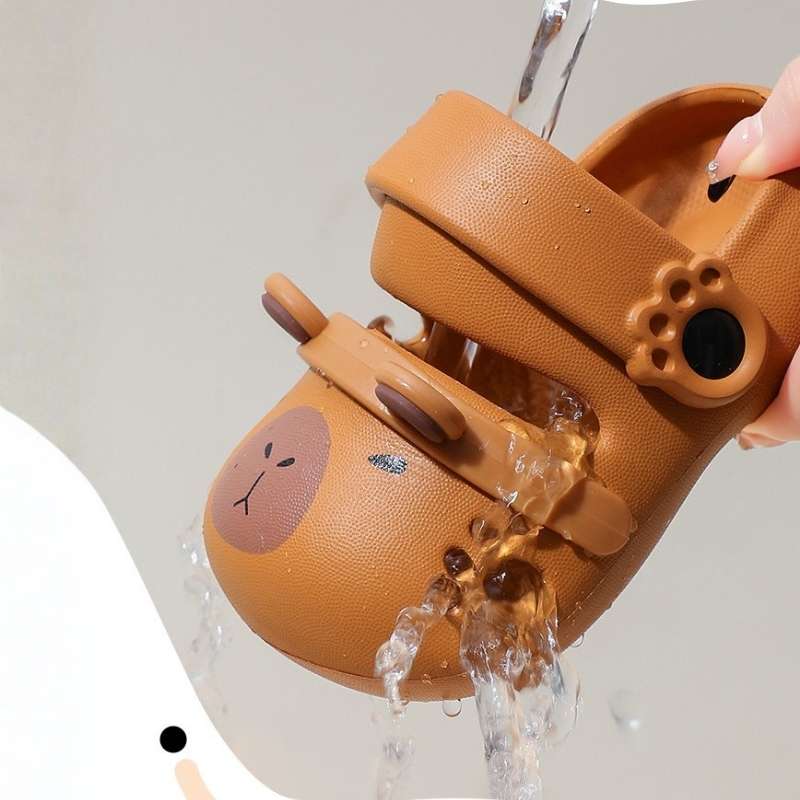 Capybara Non-slip Kids Cartoon Clog Shoe - Brown