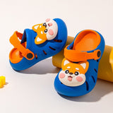 Cartoon Head Non-slip Soft Kids Clog Shoe - Blue Orange