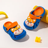 Cartoon Head Non-slip Soft Kids Clog Shoe - Blue Orange