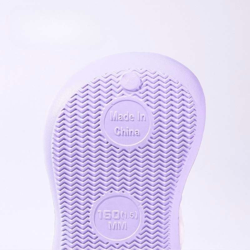 Cartoon Head Non-slip Soft Kids Clog Shoe - White Purple