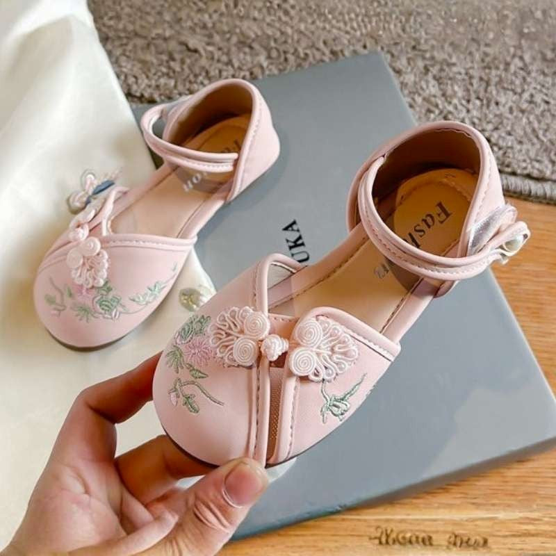 Chinese Style Girl Kids Ethnic Dress Sandal - Pink