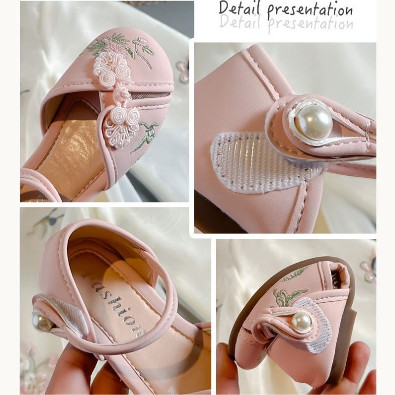 Chinese Style Girl Kids Ethnic Dress Sandal - Pink