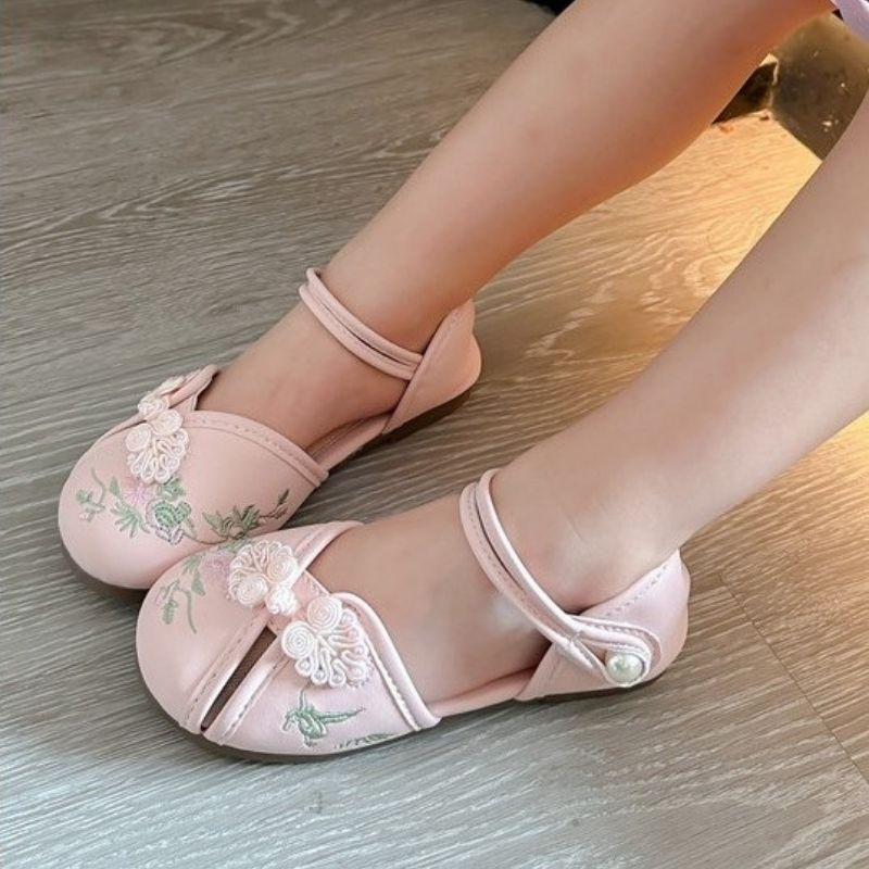 Chinese Style Girl Kids Ethnic Dress Sandal - Pink