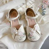 Chinese Style Girl Kids Ethnic Dress Sandal - White