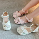 Chinese Style Girl Kids Ethnic Dress Sandal - White