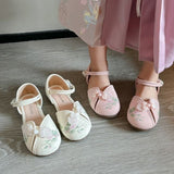 Chinese Style Girl Kids Ethnic Dress Sandal - White