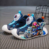 Closed Toe Soft Glowing Spider-Man Kids Sandal - Blue