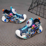 Closed Toe Soft Glowing Spider-Man Kids Sandal - Blue