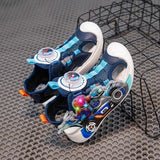Closed Toe Soft Glowing Spider-Man Kids Sandal - Blue