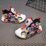 Closed Toe Soft Glowing Spider-Man Kids Sandal - Red