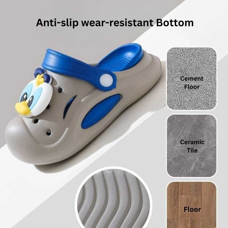 Donald Duck Non-slip Kids Cartoon Clog Shoe - Gray Blue