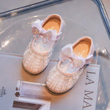 Fairy Bow Stone Work Soft Girls Dress Shoe - Pink