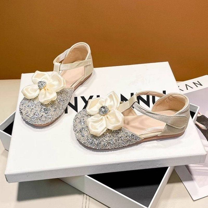 Festive Trend Soft Non-slip Girls Dress Shoe - Beige