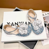 Festive Trend Soft Non-slip Girls Dress Shoe - Blue