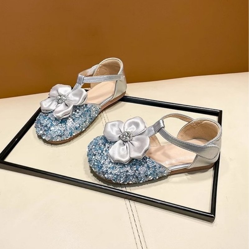 Festive Trend Soft Non-slip Girls Dress Shoe - Blue