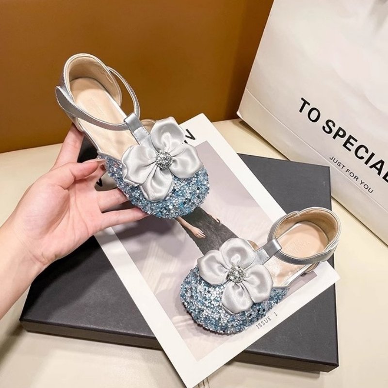 Festive Trend Soft Non-slip Girls Dress Shoe - Blue