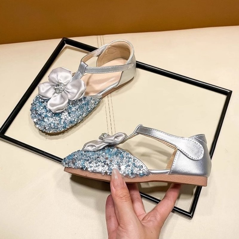 Festive Trend Soft Non-slip Girls Dress Shoe - Blue