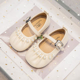 French Style Soft Cute Pearl Princess Shoe - Beige