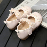 French Style Soft Flower Pearl Baby Girl Shoe - Pink