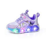Glowing Princess Soft Girl Kids Casual Shoe - Purple