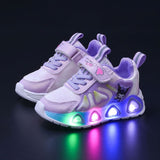 Glowing Princess Soft Girl Kids Casual Shoe - Purple